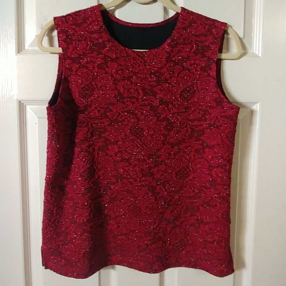 Sleeveless Red Top.